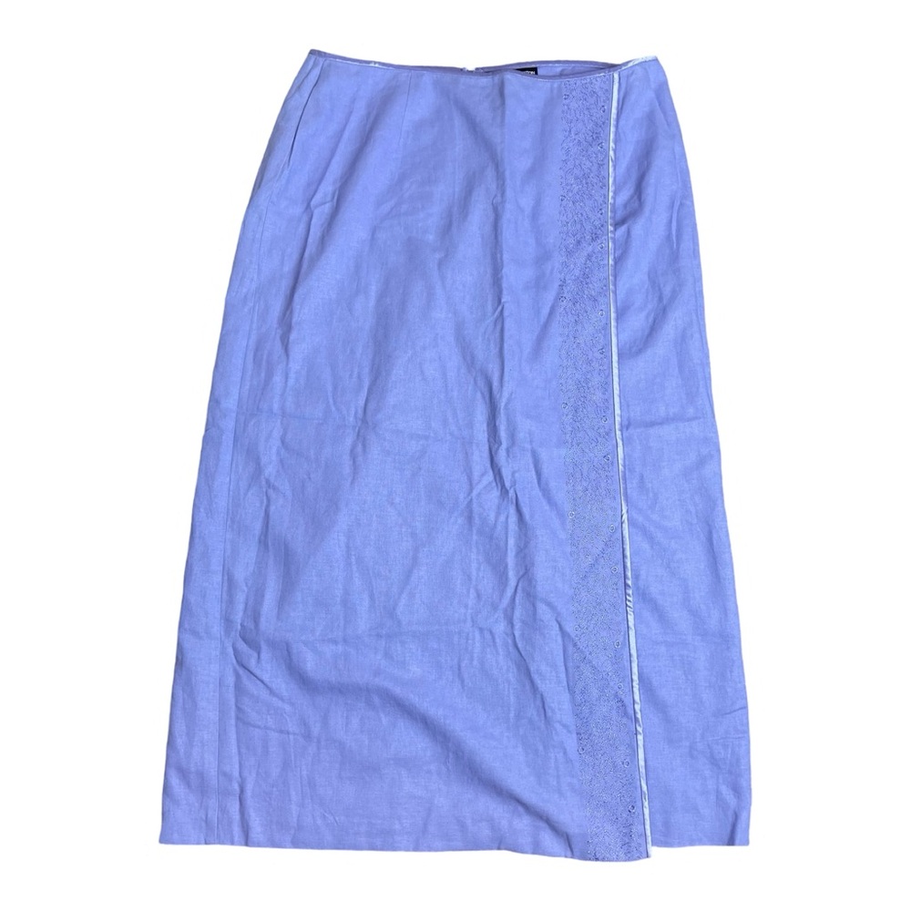 90s Chic Lilac Faux Wrap Maxi Skirt Size L